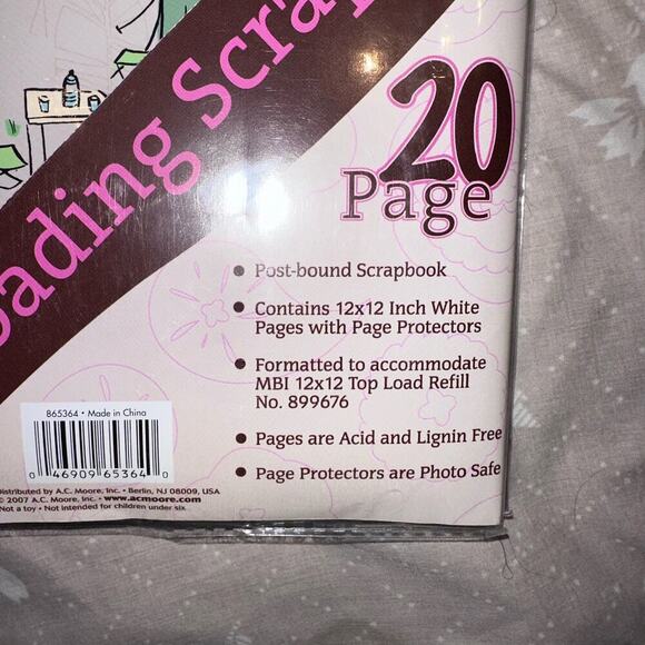 NIP AC Moore Top Loading Post Bound Scrapbook 12 x 12 - 20 Pages Camping Theme - Picture 4 of 7